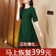 2023杭州高端丝绸连衣裙女气质复古香云纱桑蚕丝裙子中年夏季