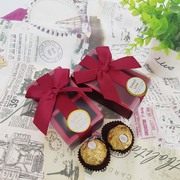 费列罗蝴蝶结巧克力，成品糖盒2粒装创意婚礼喜糖不含糖