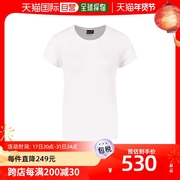 香港直发ARMANI阿玛尼女士白色圆领短袖棉质T恤3HTT03TJ28Z1100
