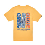 Vans范斯童装圆领短袖T恤黄色夏季运动休闲套头衫中大童上衣