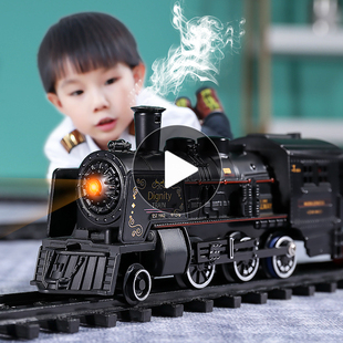 新年礼物火车玩具轨道高铁模型，儿童男孩电动蒸汽，动车生日3岁4岁
