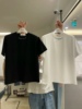 直邮韩国东大门2024春季领口透明珍珠短袖黑白色T恤