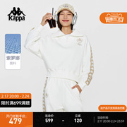 Kappa卡帕针织套头衫2024女春短款运动卫衣休闲长袖K0E22WT03