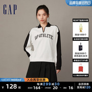 gap女装春季logo纯棉半开襟polo领t恤宽松廓形高级舒适上衣836108