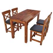 实乐木餐桌椅组合面条商用雕花饭店长馆Q桌凳套件仿古碳化