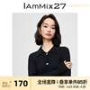 IAmMIX27休闲短款开衫女修身纯色百搭桑蚕丝山羊绒混纺针织衫上衣