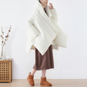 冬小众高级感棉服女韩版时尚个性不规则大码中长气质外套棉衣