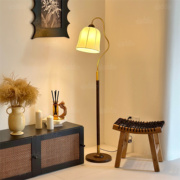 中古法式实木落地灯南洋美式高级感新中式钓鱼灯沙发旁客厅氛围灯