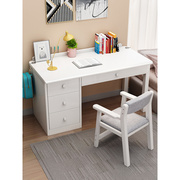 实木电脑桌书桌书柜组合一体家用办公桌卧室学生写字桌儿童学习桌