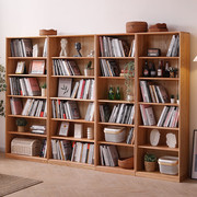 橡木全实木组合书柜落地置物架子家用收纳柜展示书架简约储物柜子