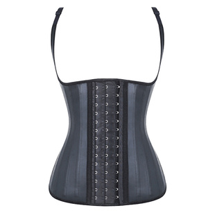 光面25钢骨塑身上衣小肩带橡胶束身衣 corset vest