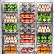日式冰箱收纳盒厨房抽屉式保鲜盒多层水果鸡蛋收纳盒子蔬菜整理盒