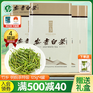 竹乡安吉白茶2024新茶，明前特级500g罐装，特产绿茶叶