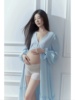 孕妇摄影服装唯美蓝色连衣裙影楼孕妇装调皮可爱孕妈咪大肚照孕期
