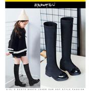 2023秋冬韩版女童靴子儿童，弹力布过膝高筒单靴休闲儿童鞋高筒靴