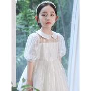 儿童白色礼服夏季蓬蓬公主裙女童主持人小女孩钢琴演奏演出服