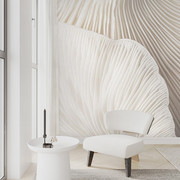 3d立体现代轻奢美式白色，蘑菇壁布客厅，沙发卧室床头壁纸背景墙墙布