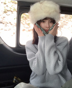 slowand韩国自制女装23冬清新甜美淑女，感竖纹圆领针织衫