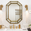 美式轻奢浴室镜壁挂复古卫生间镜，卫浴镜酒店玄关装饰挂镜壁炉镜子