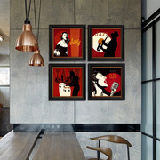 音乐艺术现代装饰画美式复古个性创意酒吧咖啡厅，有框挂画壁画墙画