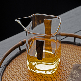 玻璃茶海公道杯四方分茶器高档均杯耐热加厚功夫茶具手柄茶道配件