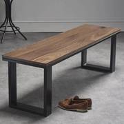 北欧换鞋凳实木长凳子，休闲木板凳餐桌，长凳家用长椅子铁艺凳铁木凳