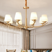 美式客厅吊灯全铜法式轻奢主卧欧式卧室餐厅复古中山简美铜灯