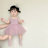 女宝宝夏装洋气吊带裙，2024婴儿时髦网纱公主，裙周岁甜美蓬蓬裙