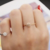 日韩国镀18k玫瑰金百搭个性镶钻镂空细款装饰戒指女关节指环潮人
