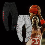 芝加哥公牛队air飞人乔丹23号篮球，运动纯棉长裤，小脚束口卫裤