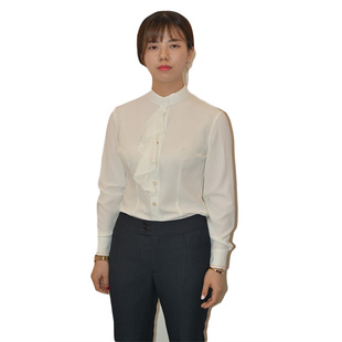 晶斯侯平按职业装长袖，女衬衫安装银行工作服女装，白色衬衣大码制服