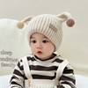婴儿帽子秋冬季韩版可爱触角针织帽男童女，宝宝冬天护耳加厚毛线帽