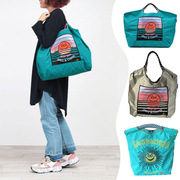 5月小众日系环保购物袋便携可折叠百搭防水尼龙刺绣单肩包潮