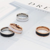 韩版时尚窄版网红黑陶瓷戒指，男女情侣指环，对戒尾戒食指饰品礼物女