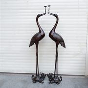 特大号纯铜龟鹤摆件仙鹤烛台蜡台大号一对装饰工艺品摆设高1.8米