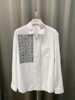 韩国东大门男装进口长袖拼白布衬衫简约时尚百搭流行