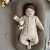 童泰纯棉婴儿连体衣新生儿，秋冬款闭裆哈衣长袖，男女宝宝爬服睡衣