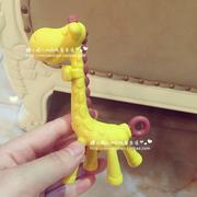 日本本土婴儿宝宝牙胶咬胶磨牙玩具3个月 安全 立体长颈鹿香蕉