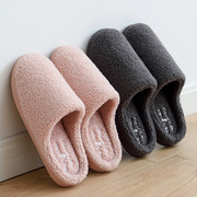 日式棉拖鞋秋冬季居家男女，保暖地板防滑软底情侣，室内半包跟家居鞋