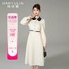 韩语琳法式长袖连衣裙春款女2024气质收腰显瘦高级感春季裙子