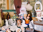 Vintage复古欧美古董感玩偶陶瓷娃娃摆件 库存老货动物首饰收纳盘