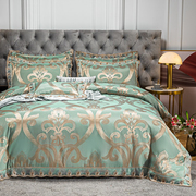 欧式四件套贡缎提花丝绸缎被套1.8m2.0m床结婚庆床单奢华床上用品