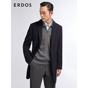 ERDOS 男装纯羊绒大衣秋冬西服领中长款双面呢厚款外套轻商务保暖