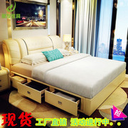 真皮床皮艺床1.8米简约现代欧式软体床主卧室储物双人床婚床