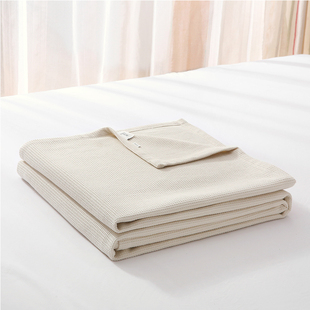 棉毯纯棉毛巾被空调沙发，薄款新疆长绒棉单双人(单双人，)蓝色简约毛巾毯纯色