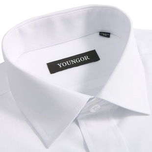 雅戈尔长袖衬衫男商务，休闲中年男士免烫，职业正装白色衬衣19001bba