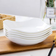 景德镇骨瓷盘子陶瓷深盘创意家用餐具简约中式菜碟圆形碟子菜盘