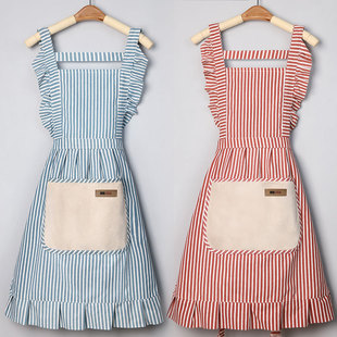 围裙女家用厨房餐饮专用工作服，定制2024网红棉麻做饭围腰时尚