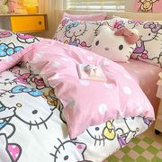儿童卡通全棉纯棉斜纹印花四件套100%棉床上3件套被套床单床笠2.0