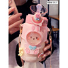 日本进口GP可爱儿童带吸管水杯女夏便携高颜值水瓶学生耐高温杯子